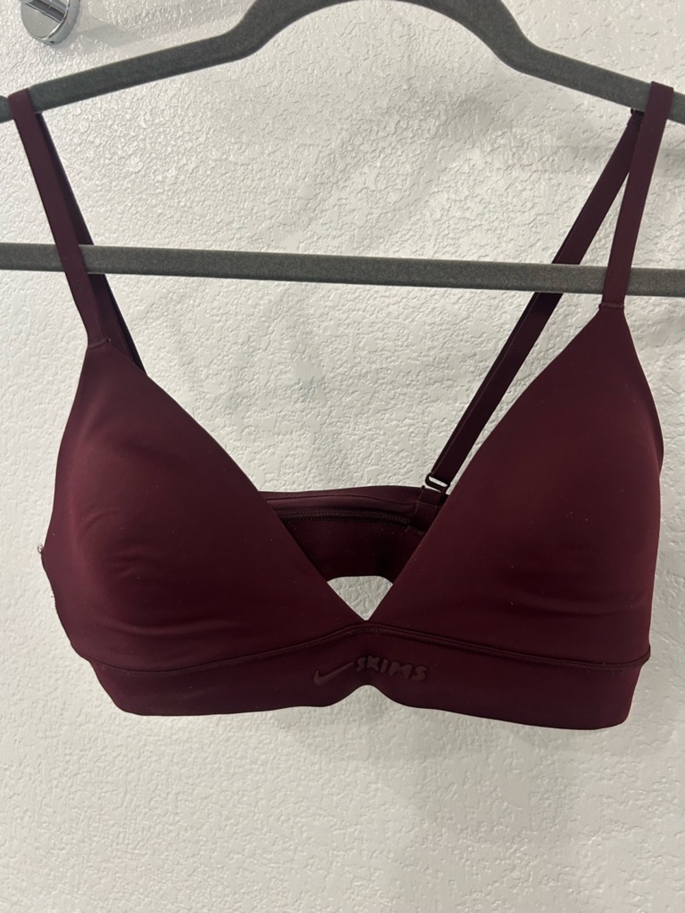 SKIMS Burgundy Wireless Triangle Bra